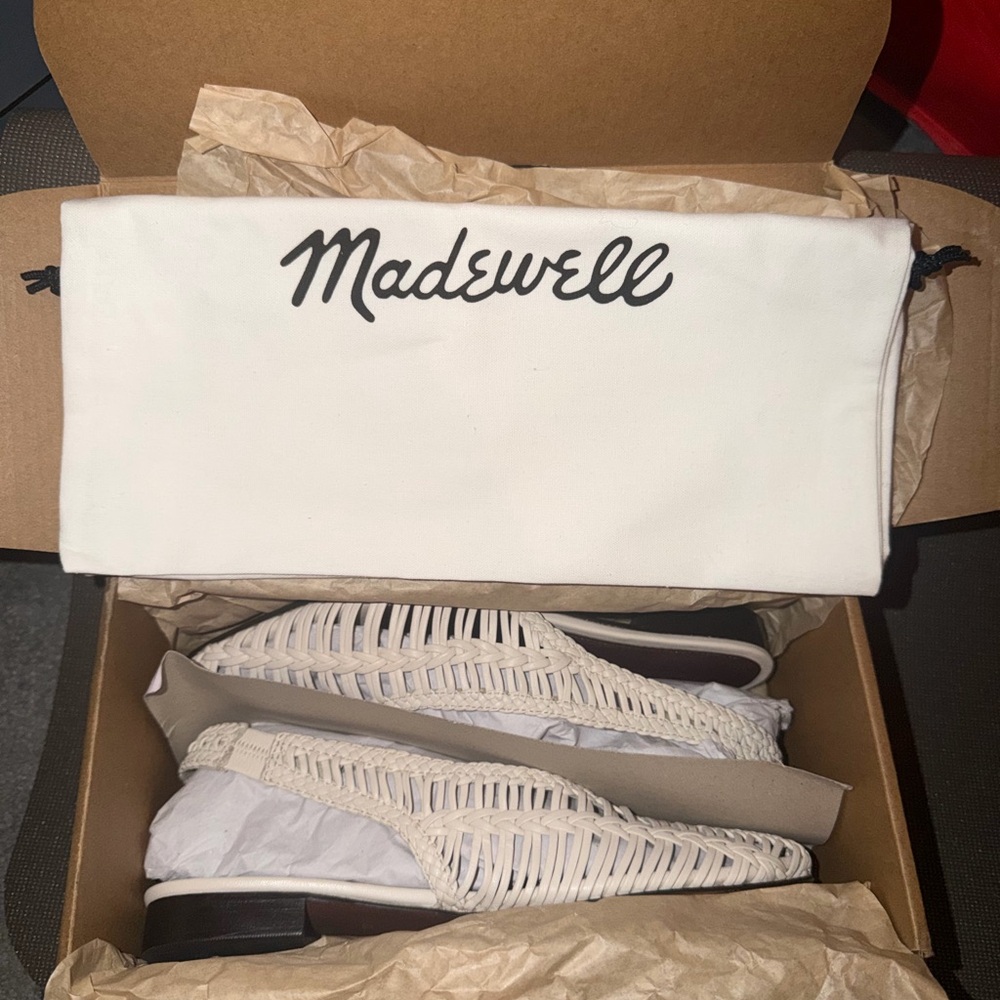 Madewell Men's Woven Slip-On Loafers in Off-White